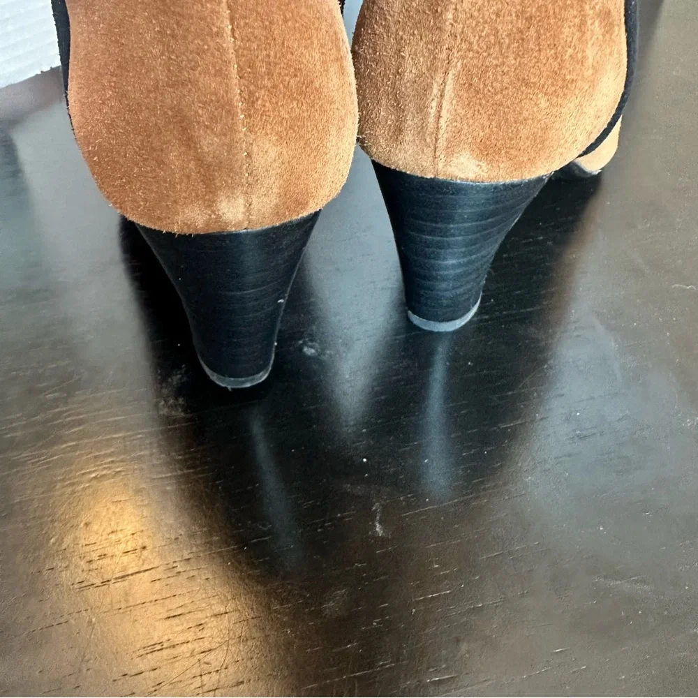 ANTHROPOLOGIE CAVERLEY Morgan Boots Over-the-Knee Camel Suede Kitten Heel NEW - Picture 8 of 12